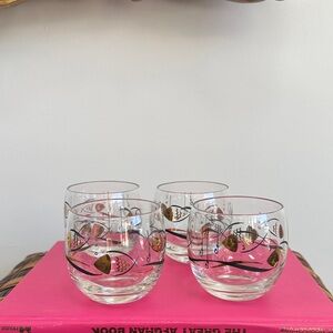 Set of 4 Leaf Design Glass Tumblers